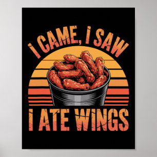 Poster Asas de Frango Fritas Picantes Citação - Eu Vim Eu