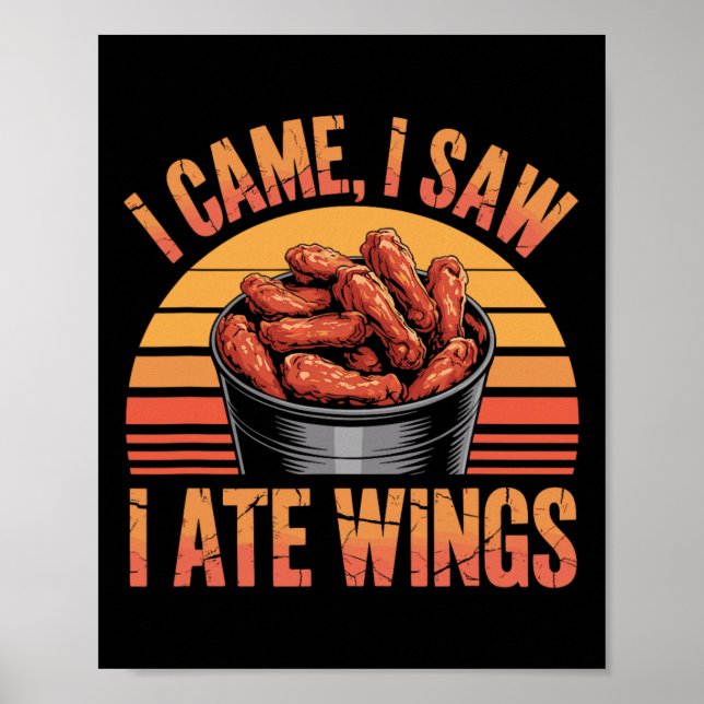 Poster Asas de Frango Fritas Picantes Citação - Eu Vim Eu (Frente)