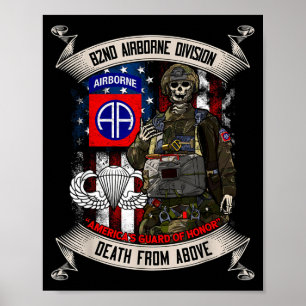 Poster Asas de Pulo de Paraquedista da 82ª Divisão Aerotr