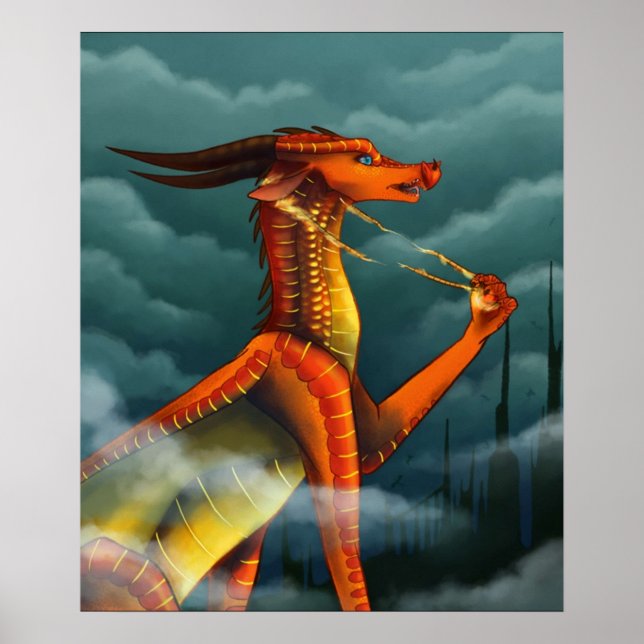 Poster Asas perigosas do cobrir de incêndio do dragão (Frente)