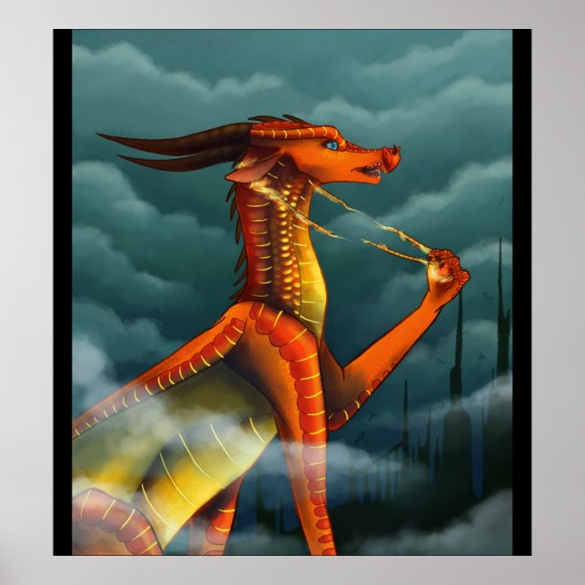 Poster Asas perigosas do cobrir de incêndio do dragão (Frente)