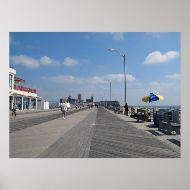 Poster Asbury Park NJ Boardwalk e lojas (Frente)