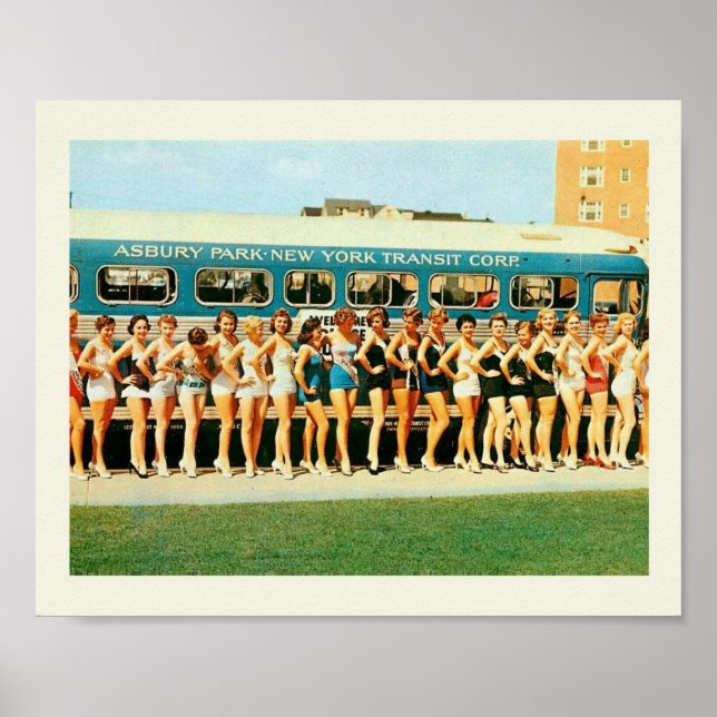 Poster Asbury Park NJ, concurso de beleza Vintage (Frente)
