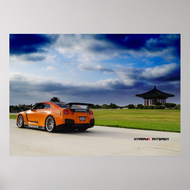 Poster "Ascend" Nissan GT-R R35 Bursting Through (Frente)