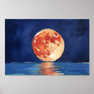 Poster Ascensão da Lua Vermelha-Eclipse lunar