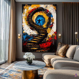 Poster Ascensão da Mente – Surreal Expressionista