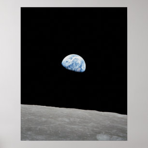 Poster Ascensão da terra acima da lua como vista de