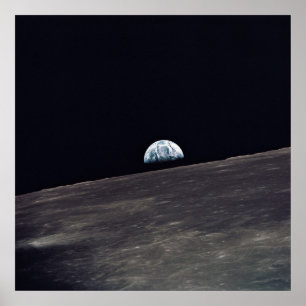 Pôster Ascensão da Terra sobre a Lua vista pela Apolo 10