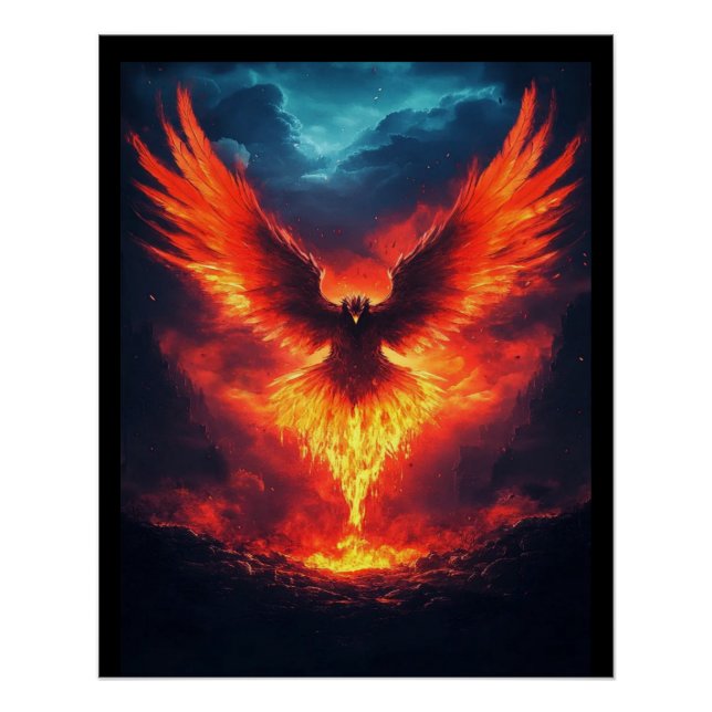 Pôster Ascensão de Fogo Phoenix, Poster personalizável (Frente)