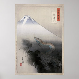 Poster Ascensão do dragão para a arte fina de Ogata Gek