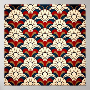 Poster Ascensão do sol branco sobre o padrão de abstrato 