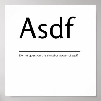 Poster Asdf Dictionary Definition Engraçado Cote Art Impr