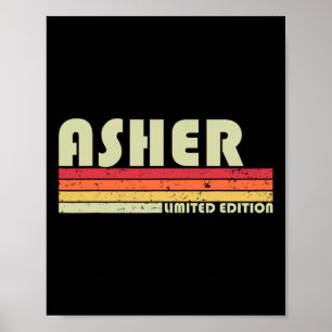 Poster Asher Gift Nome Personalizado Funny Retro Vintage