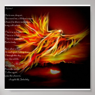 Poster "Ashes" Inspirational Poem by Angela M. Sekelsky