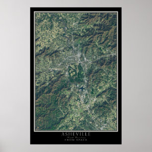 Poster Asheville Carolina Do Norte Do Mapa Do Satélite Es