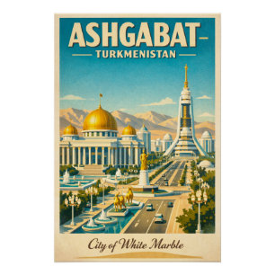Pôster Ashgabat, Turcomenistão viagem em 2026