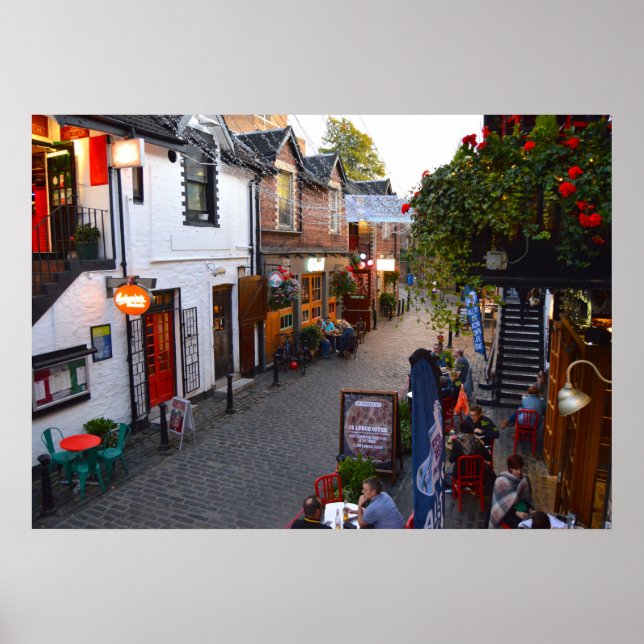 Pôster Ashton Lane, Glasgow, Escócia. (Frente)