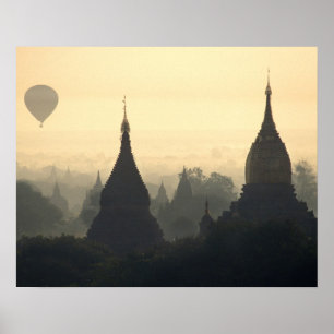 Pôster Ásia, Birmânia, (Mianmar), Pagan (Bagan) Ar Quente