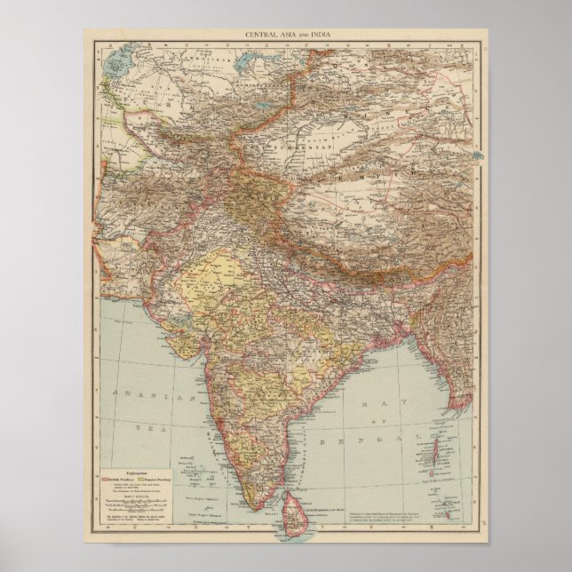 Pôster Ásia Central, Índia (Frente)