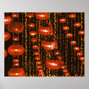 Poster Ásia, China, Pequim. Lanternas vermelhas chinesas,