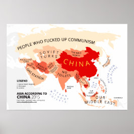 Pôster Ásia, de acordo com China