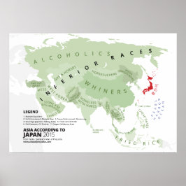 Pôster Ásia de acordo com o Japão