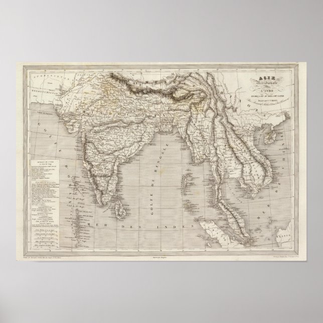 Pôster Ásia do Sul, Índia (Frente)