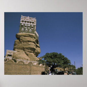 Pôster Ásia, Iêmen, Wadi Dhar. Palácio de Rocha, ou Dar A