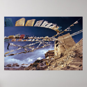 Poster Ásia, Índia, Ladakh, Leh. Conhecido como Pequeno