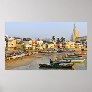 Pôster Ásia, Índia, Tamil Nadu, Kanniyakumari