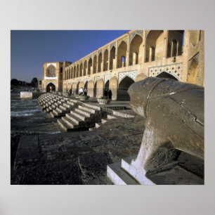 Poster Ásia, Irã, Isfahan. Ponte Pol-e Khaju.