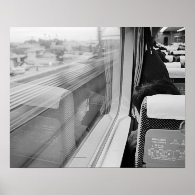 Poster Ásia, Japão. A bordo do comboio de balas Shinkanse (Frente)