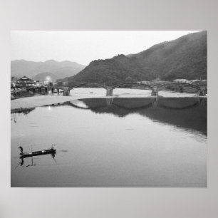 Pôster Ásia, Japão, Iwakuni. Pescadores e histórico