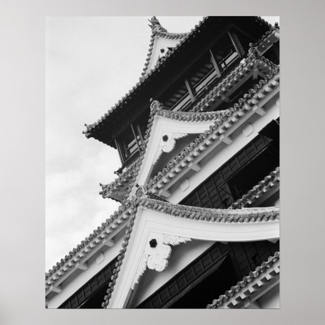 Poster Ásia, Japão, Kumamoto. Detalhe do Kumamoto, (Frente)