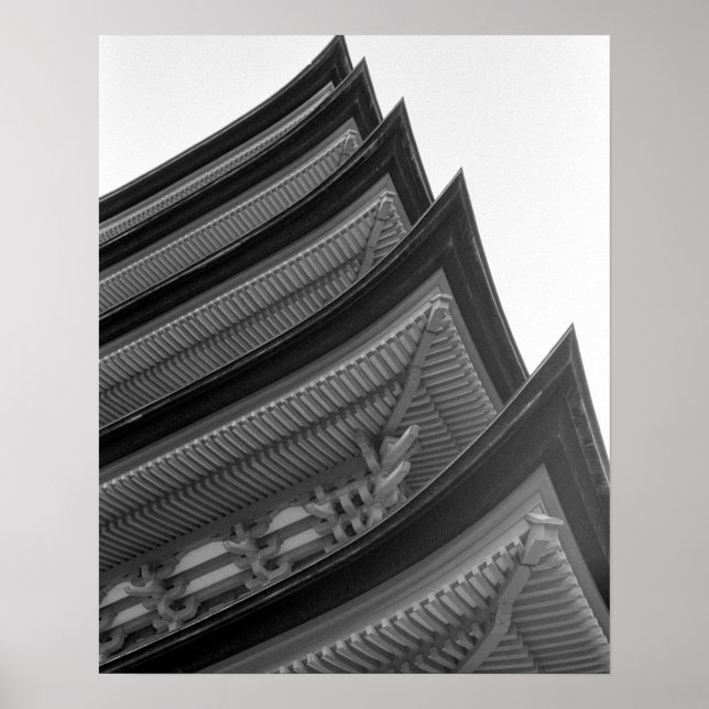 Poster Ásia, Japão, Miyajima. Detalhes do templo (Frente)