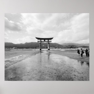 Pôster Ásia, Japão, Myajima. O Portão Torri