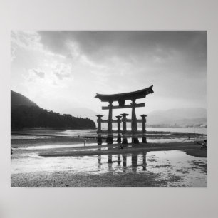 Pôster Ásia, Japão, Myajima. Porta Torri