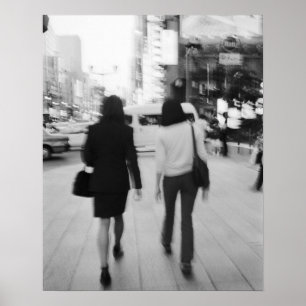 Pôster Ásia, Japão, Tóquio. Jovens mulheres na Ginza.