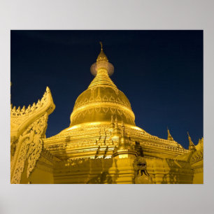 Pôster Ásia, Maynmar, Yangon, templo budista em Yangon