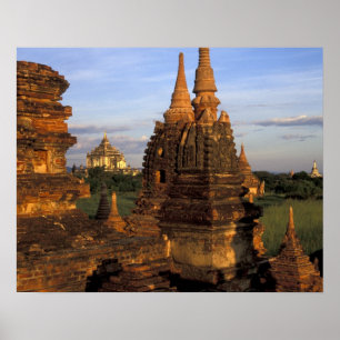 Poster Asia, Myanmar, Bagan. Ancient temples and
