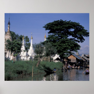Pôster Asia, Myanmar, Inle Lake. The floating market.