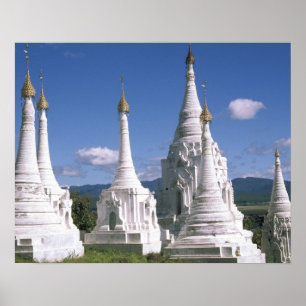 Pôster Ásia, Myanmar, Lago Inle. Pagodes. 2