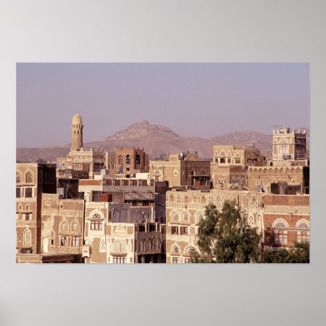 Pôster Ásia, Oriente Médio, República do Iêmen, Sana'a. (Frente)