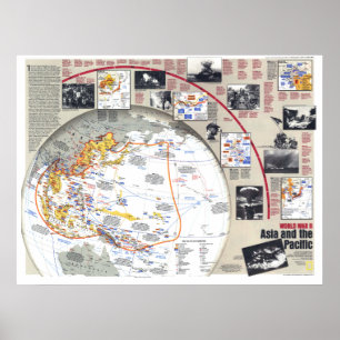 Poster "Asia Pacific: 1937/45 - MAPA da segunda guerra