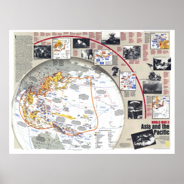 Poster "Asia Pacific: 1937/45 - MAPA da segunda guerra (Frente)