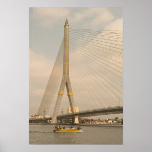 Poster Ásia, Tailândia, Bangkok, ponte sobre Chao