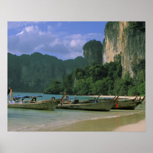 Poster Ásia, Tailândia, Krabi. Praia de West Railay,