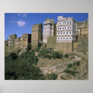 Pôster Asia, Yemen, Al Hajjara. Buildings and only