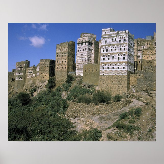 Pôster Asia, Yemen, Al Hajjara. Buildings and only (Frente)