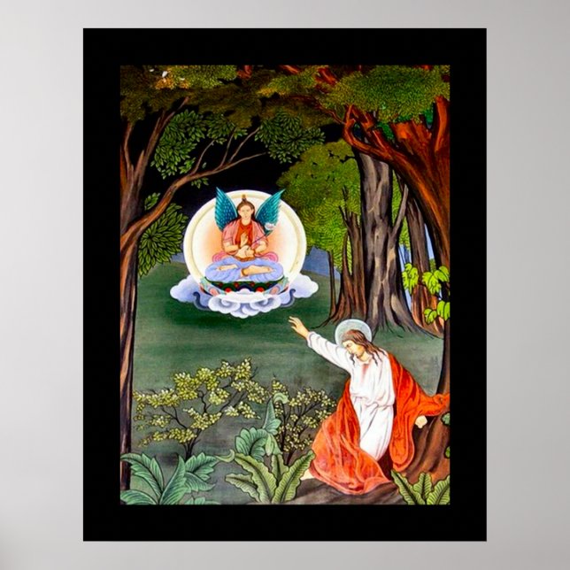 Pôster Asian Jesus Art Nouveau (Frente)